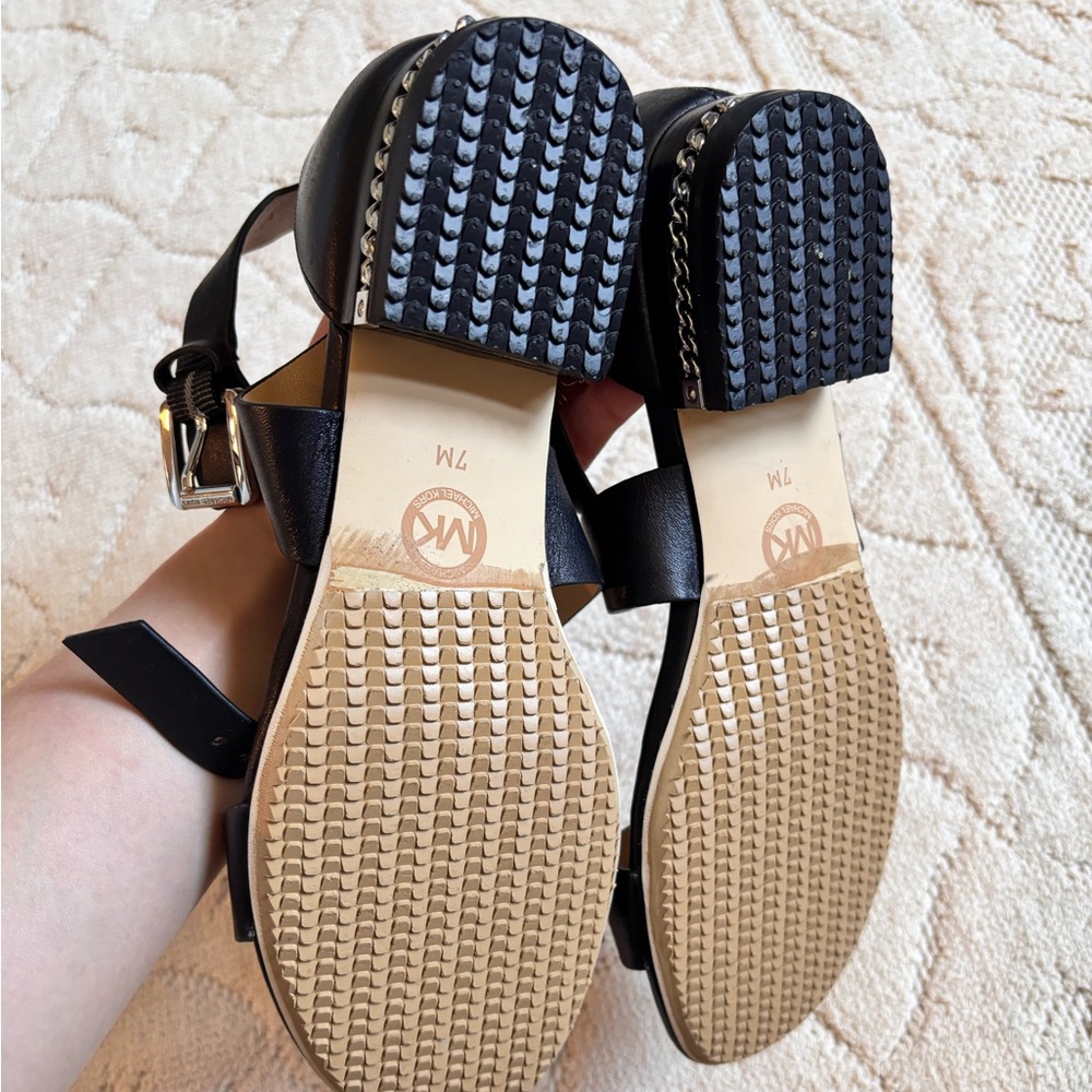Michael Kors Black Leather Strappy Sandals